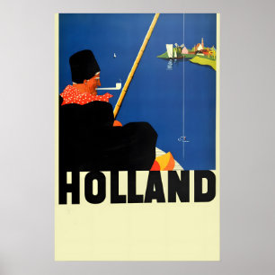 Poster Anos 1930 “Holanda” Estilo Vintage Mundo Antigo Ho