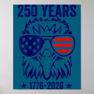 Poster Anos 250 Bandeira Americana Aniversário de 250 ano