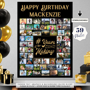 Poster Anos de aniversário no Fazer 59 Colagem fotográfic