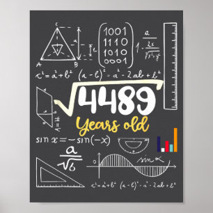 Poster Anos de Raiz Quadrada Sete Professor 67 Seis 7 6 H