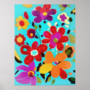Poster Anos setenta Inspiram pintura de Florais de Hothou