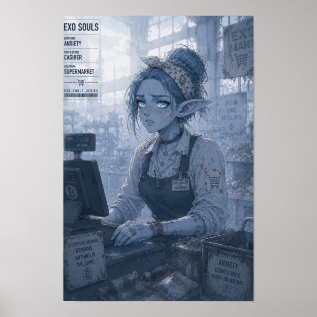 Poster Ansiedade / Caixa / Cartaz de Supermercado (Frente)