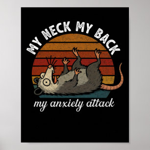 Poster Ansiedade de Gambá Engraçado Meu Pescoço Meu Ck Me