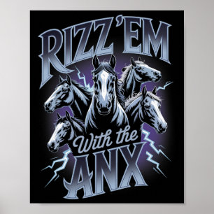 Poster Ansiedade Engraçado Saúde Mental Rizz Em Com Caval