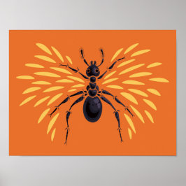 Pôster Ant Lover Insett Art Orange Entomology