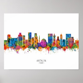 Poster Antalya Turkey Skyline