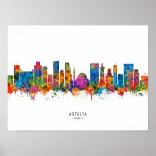 Poster Antalya Turkey Skyline