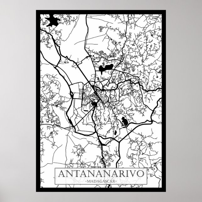 Poster Antananarivo Madagascar City Map (Frente)