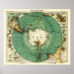 Pôster AntarcticaPanoramic MapAntarctica
