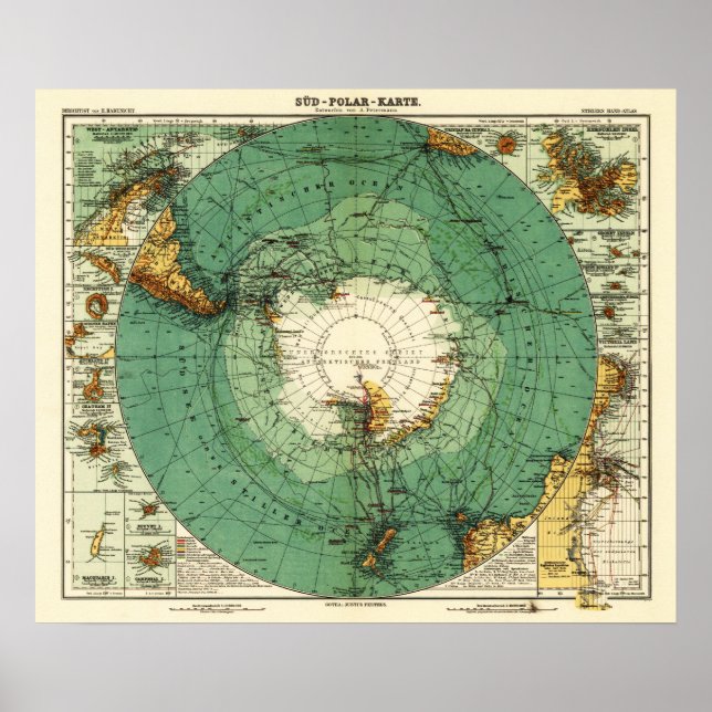 Pôster AntarcticaPanoramic MapAntarctica (Frente)