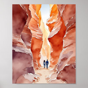 Poster Antelope Canyon Watercolor