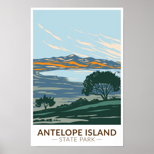 Poster Antelope Island State Park Utah Vintage (Frente)