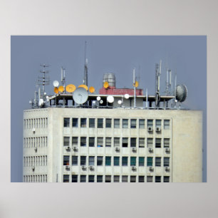 Pôster antena da telecomunicação