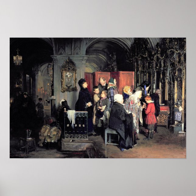 Poster Antes da Confissão, 1877 (Frente)