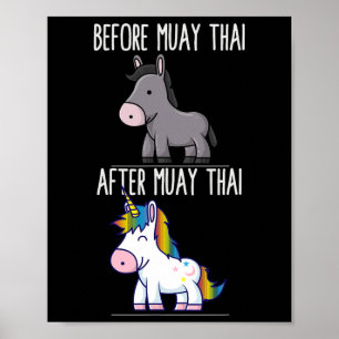 Poster Antes de Muay Thai Unicorn Combater Boxing