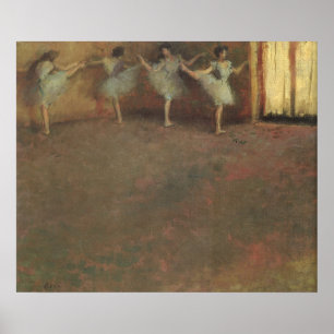 Pôster Antes do Balleto por Edgar Degas, Arte Fina Vintag