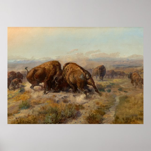 Poster Antes do Homem Branco, 1903 por Charles Russell (Frente)