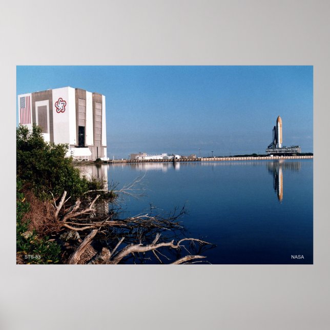 Poster Antes do lançamento do Shuttle de Espaço STS-83 (Frente)