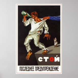 Poster Anti-Álcool 1929 de URSS União Soviética