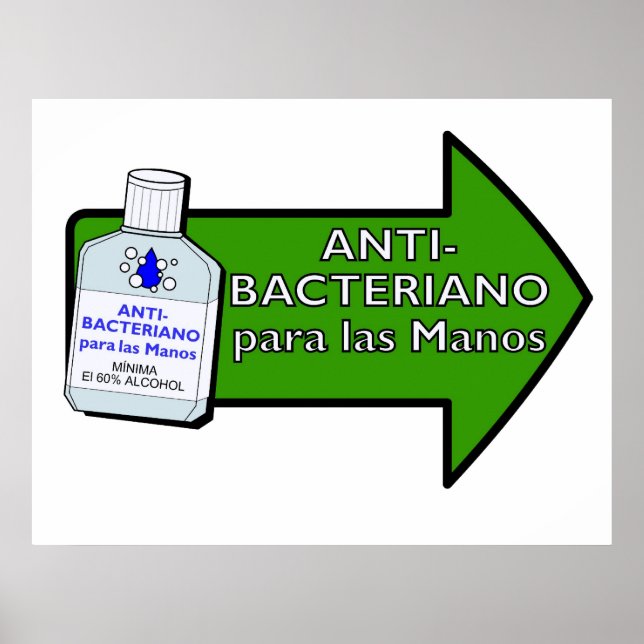 Poster Anti-Bacteriano Para Las Manos (Frente)