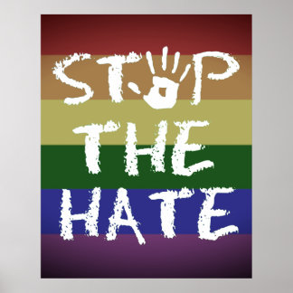 Poster Anti Discriminação Racismo e Ódio Pare com o Ódio