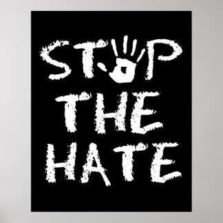 Poster Anti Discriminação Racismo e Ódio Pare com o Ódio