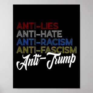 Poster Anti Mentiras Anti Ódio Anti Racismo Anti Fascismo