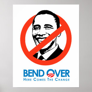 Pôster Anti-Obama - curvatura sobre para a mudança