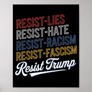 Poster Anti ódio mente fascismo resiste protesto manifest