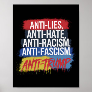 Poster Anti-Ódio Mentira Racismo Fascismo Resiste Trump P