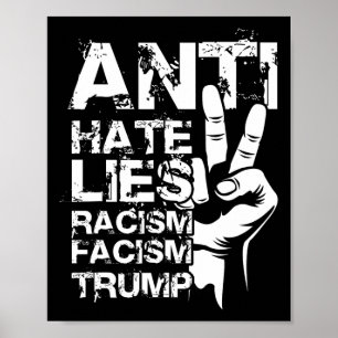 Poster Anti Ódio Mentiras Racismo Facismo Trump