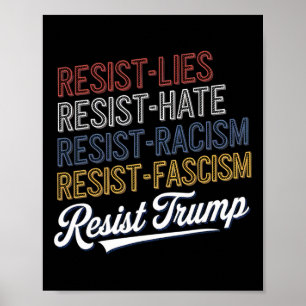 Poster Anti Ódio Mentiras Racismo Fascismo Resistir Prote