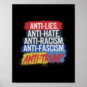 Poster Anti Ódio Mentiras Racismo Fascismo Resistir Prote