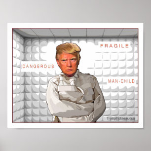 Pôster Anti pintura de Donald Trump em um straitjacket