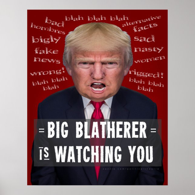 Pôster Anti-Presidente Donald Trump 1984 Paródia Política (Frente)