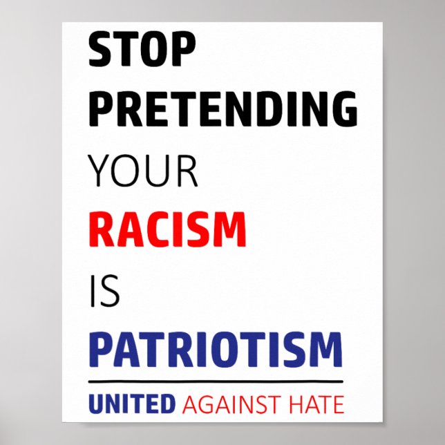 Poster Anti-Racismo Trump Resiste Unido Contra Ódio (Frente)