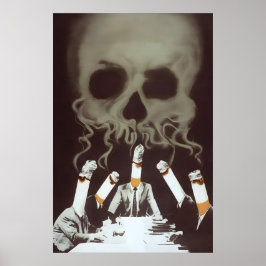 Poster Anti Smoking Skull Poster, Eastern Germany GDR DDR