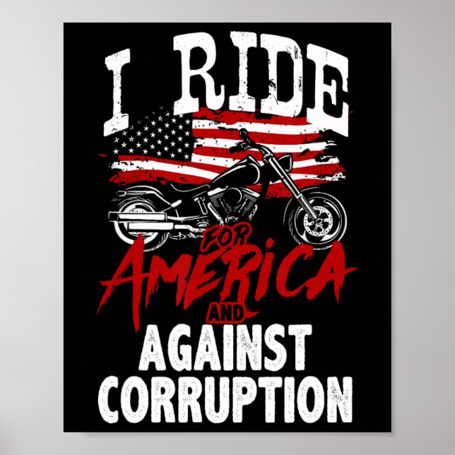 Poster Anti-Trump Biker Resiste Contra Protesto de Corrup (Frente)