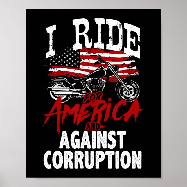 Poster Anti-Trump Biker Resiste Contra Protesto de Corrup (Frente)