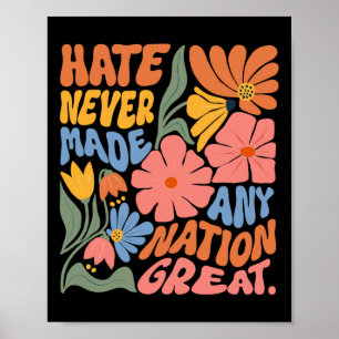 Poster Anti-Trump Democrata Floral Presidente Liberal