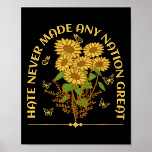 Poster Anti-Trump Democrata Floral Presidente Liberal