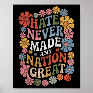 Poster Anti-Trump Democrata Floral Presidente Liberal