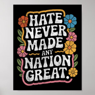 Poster Anti-Trump Democrata Floral Presidente Liberal