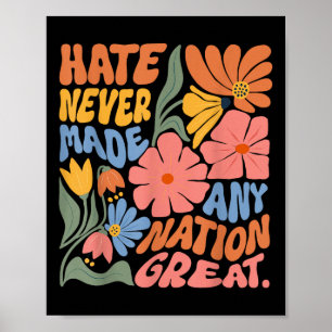 Poster Anti-Trump Democrata Floral Presidente Liberal