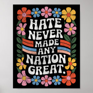 Poster Anti-Trump Democrata Floral Presidente Liberal 4