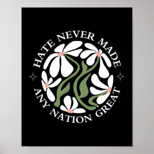 Poster Anti Trump Floral Borboletas Democrata Presidente