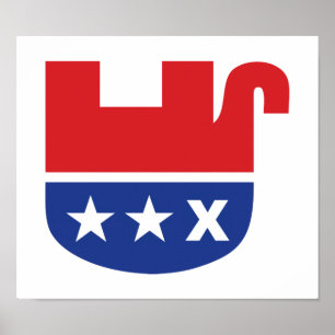 Pôster Anti Trump GOP Republicano Elefante Morto