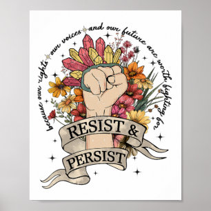 Poster Anti-Trump Resiste Mulheres Direitos Protestos Igu