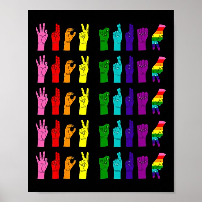 Poster Anti Trump Sinal Language Asl Lgbtq Pride 20 (Frente)