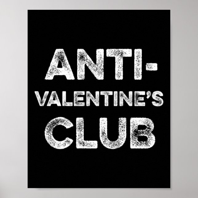 Poster Anti Valentines Club Single Awareness Day Sarcast  (Frente)